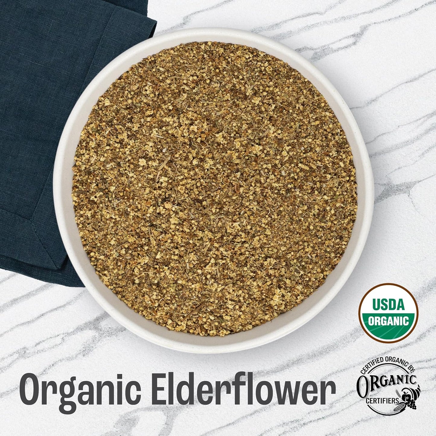 J MAC BOTANICALS Organic Elderflower, Herbal Tea - 4 Ounces