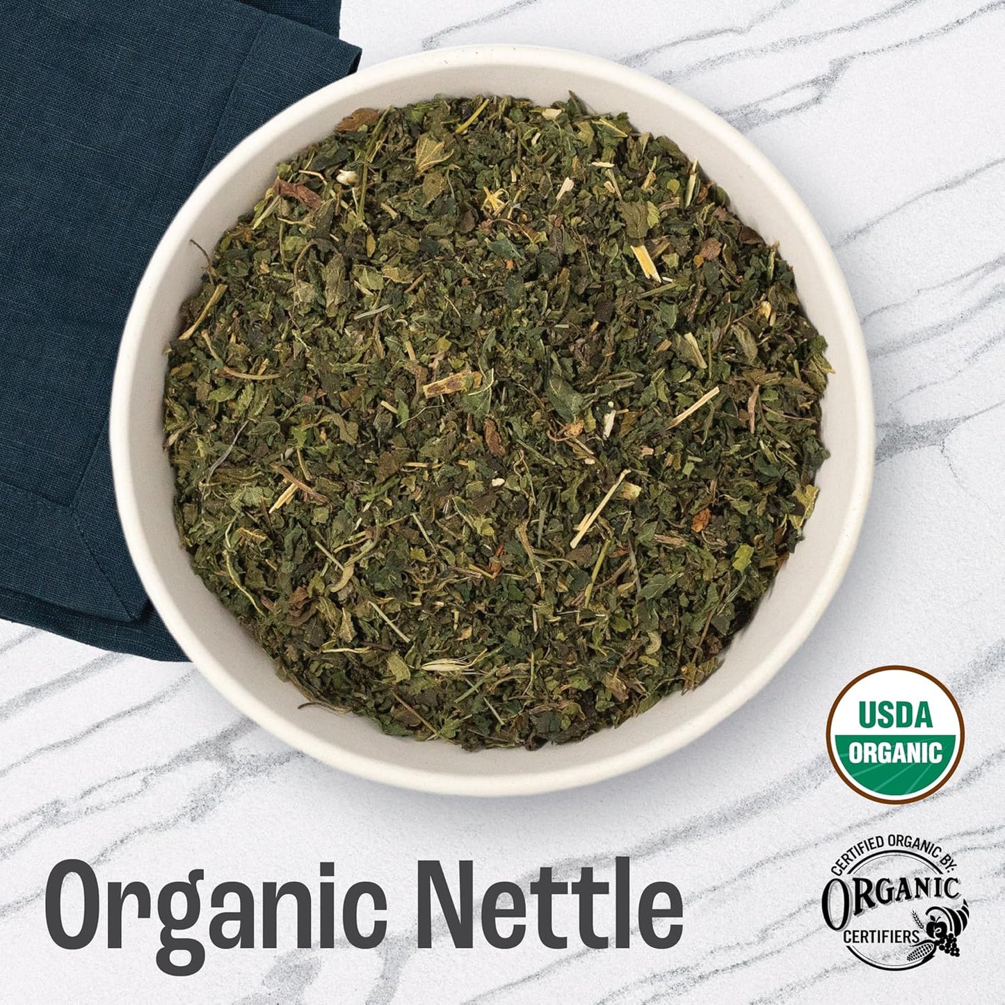 J MAC BOTANICALS Organic Nettle Leaf Herbal Tea - 16 oz (200+ Cups) Certified USDA Organic, Dried stinging nettle tea, 1 Pound Bulk Bag, Urtica dioica