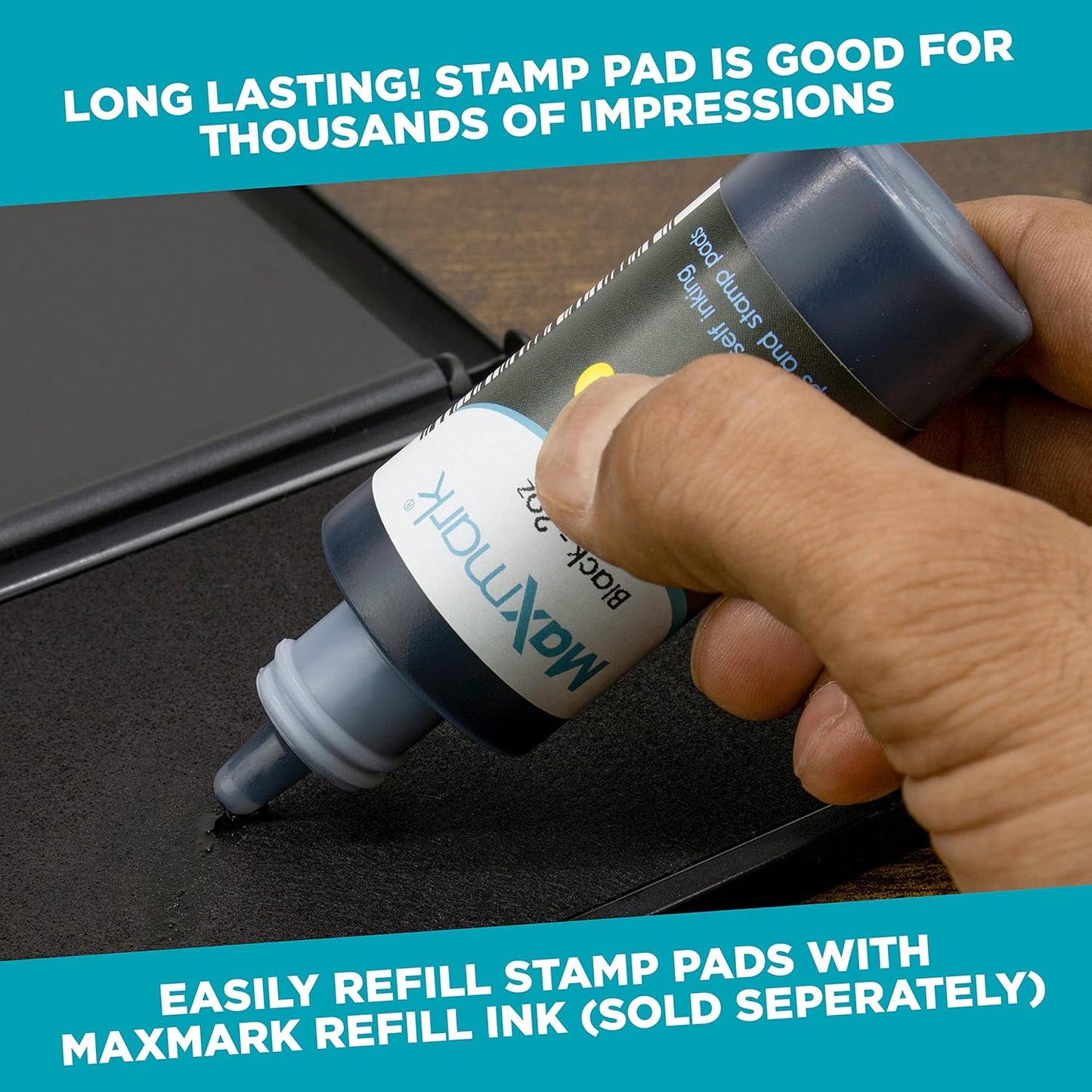 MaxMark Large Blue Stamp Pad - 2-3/4" by 4-1/4" - Premium Quality Felt Pad