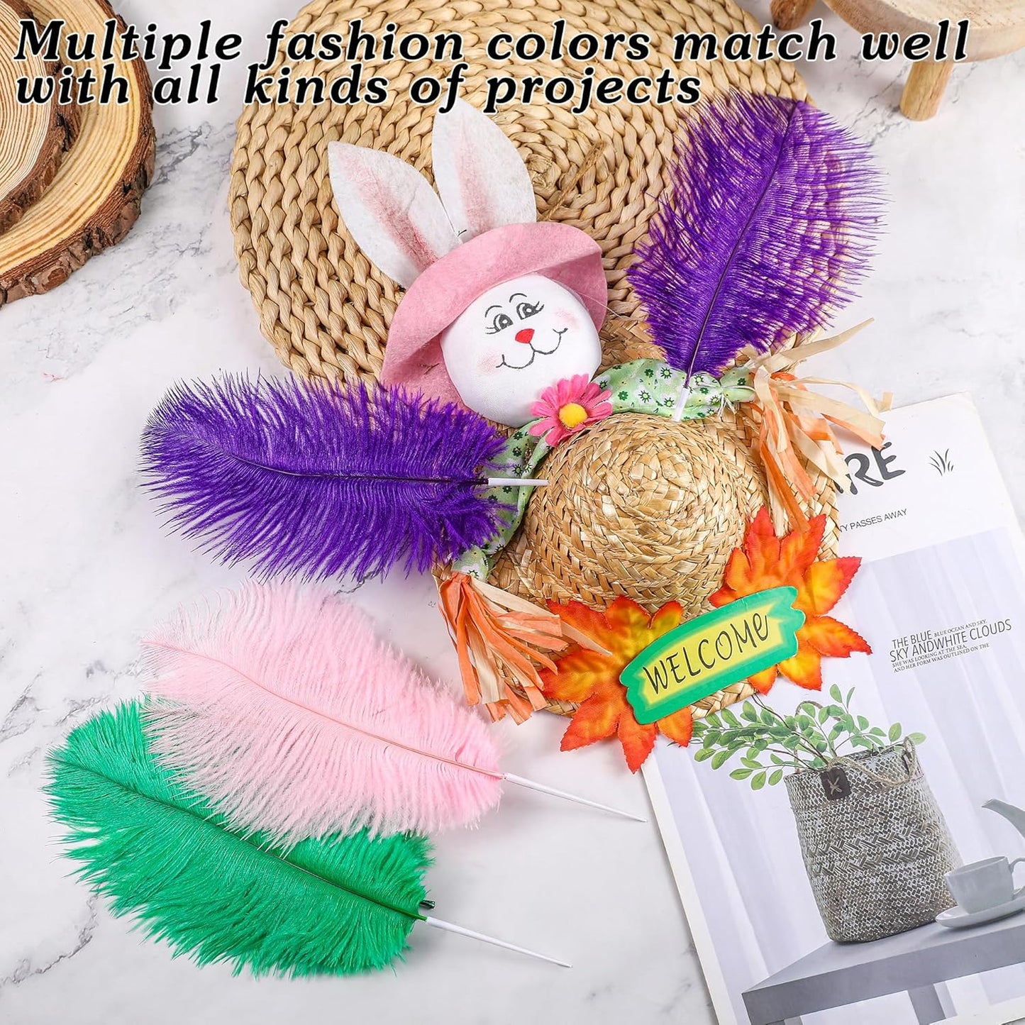 SOGUGOM Purple Craft Ostrich Feathers - 30PCS 6-8 inch Small Ostrich Feathers Kit for Dream Catchers, Hats and Mardi Gras(Purple)